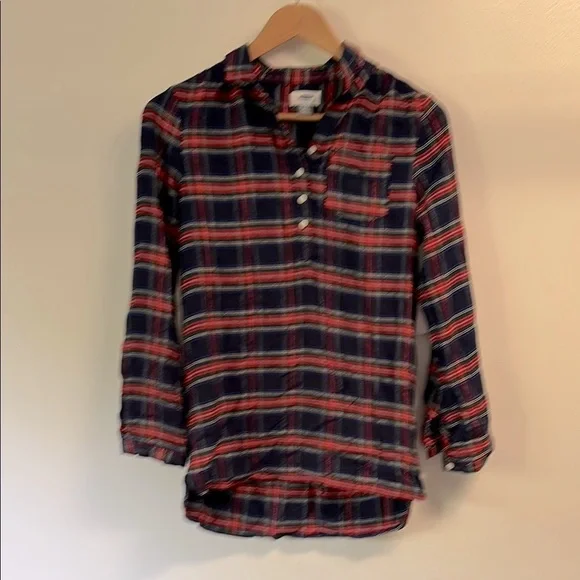 Old navy Plaid girls tunic Shirt size xl - Red and Blue NWT