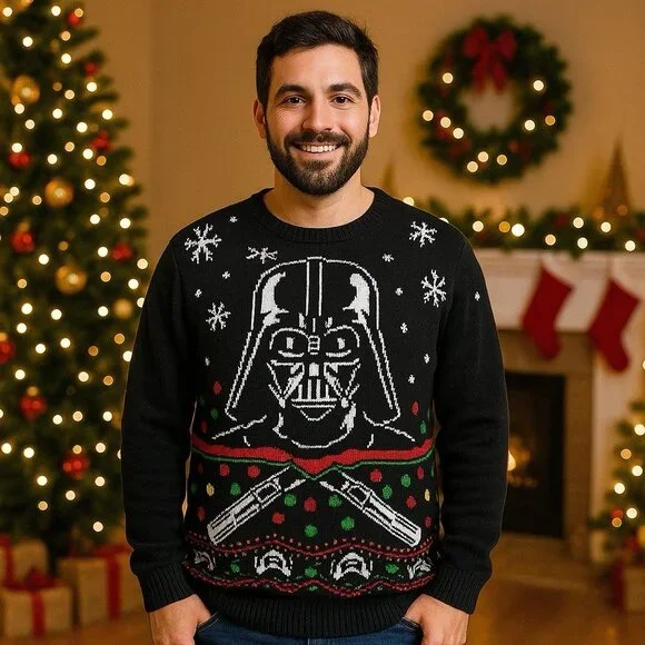 Star Wars Darth Vader Ugly Christmas‎ Sweater Holiday Funny Cozy Party XXL