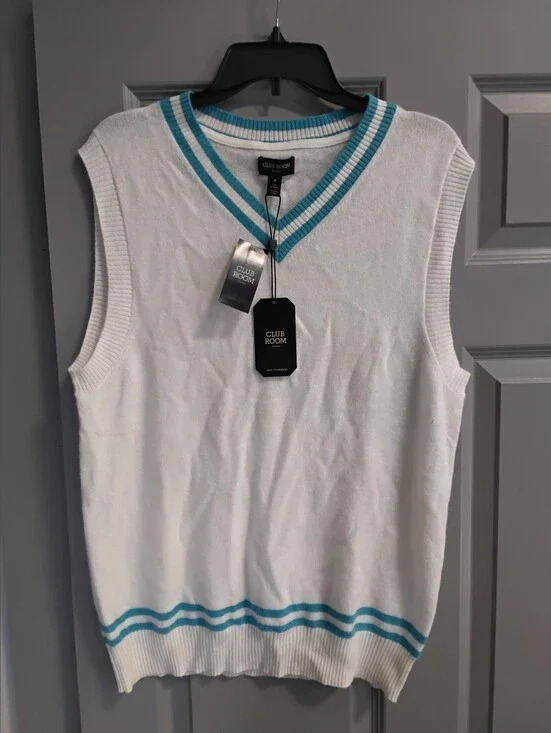 Club Room Luxury Cashmere Off White Sweater Vest