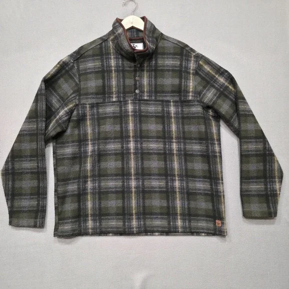 John Wayne Men's Long‎ Sleeve Pullover Quarter Metal Snap Sweater Size XL