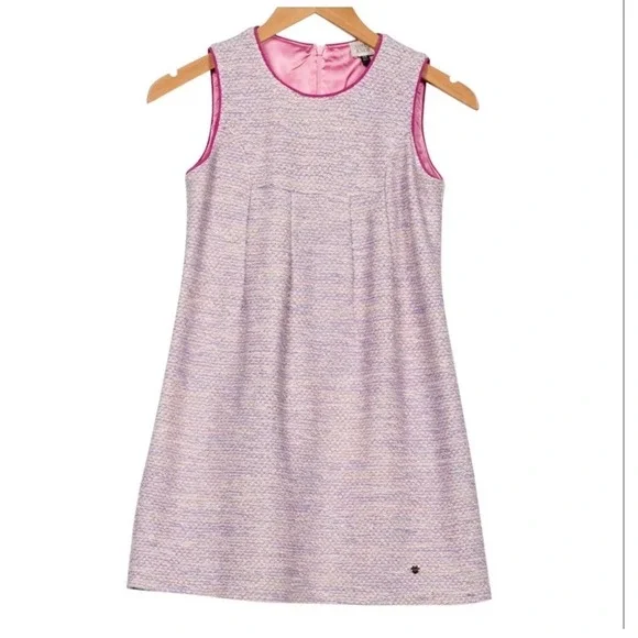 Armani Junior Girls Tweed Sparkle Dress Sz 16 Pink Sleeveless NWT Designer Luxe