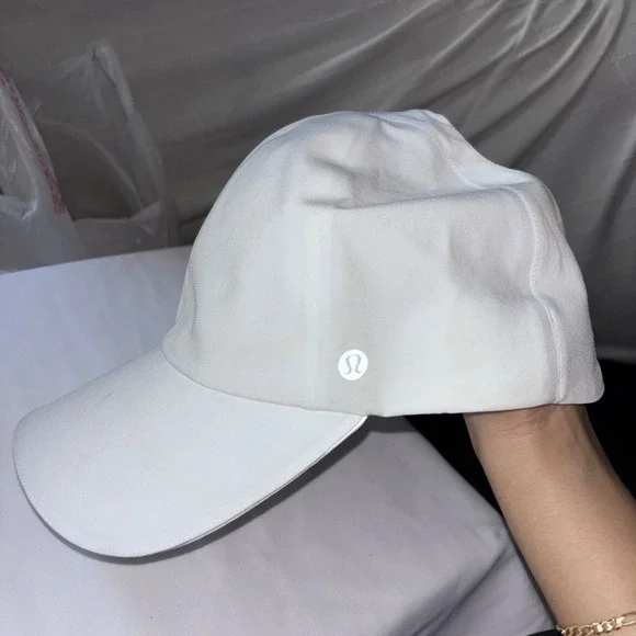 Lululemon White Baseball Cap OS Cotton Blend Adjustable Strap Athleisure