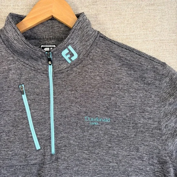 FOOT JOY FJ Men XL Approach Quarter-Zip Performance Pullover DUNDONALD LINKS EUC