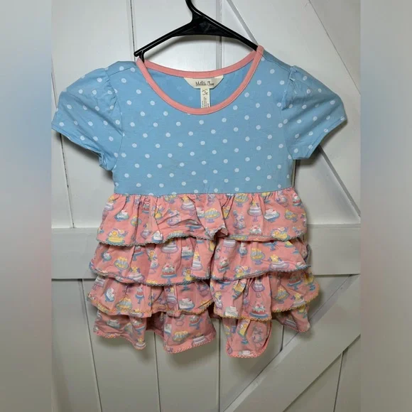 MATILDA JANE DREAM CHASERS PIECE OF CAKE DRESS POLKA DOT & RUFFLES‎ SIZE 4