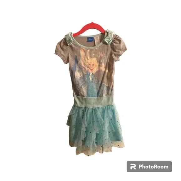 Disney Frozen Elsa girls sparkle tutu dress‎ sz XS 4-5