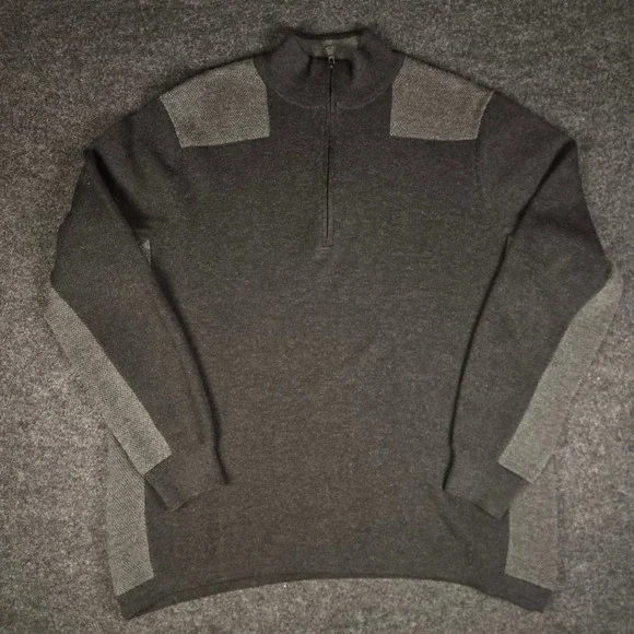 Vineyard Vines Men's Gray Quarter Zip Pullover Merino Wool Sweater Preppy Size L