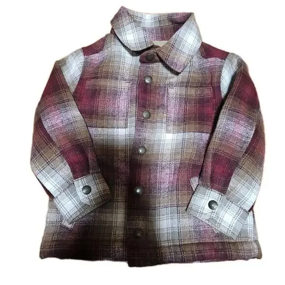 Old Navy Boys' 3T Plaid Flannel Button-Up‎ Jacket