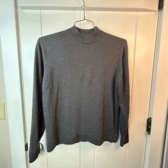 Vintage Murano Mens XL Black 100% Merino Wool Long Sleeve Sweater‎