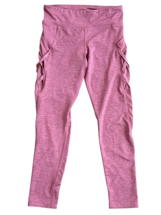 Old Navy Girls Pink Lattice Detail Go Dry Active Leggings. Large. 10-12.