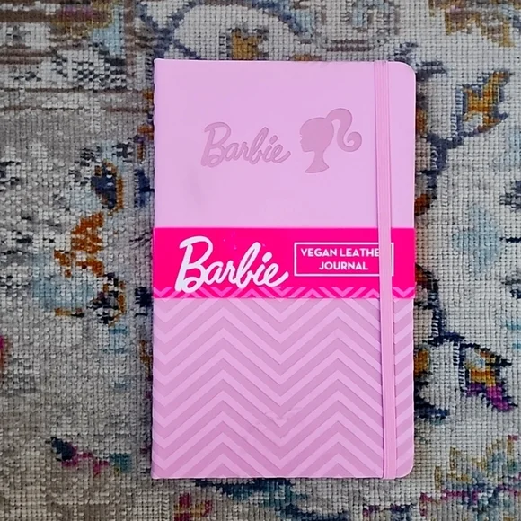 NWT, Barbie Pink Journal Diaries Notebook Drawing Pad Vegan Leather Secret Book