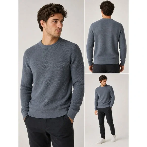 Lululemon Textured Knit Crewneck Sweater Gray Mens Medium