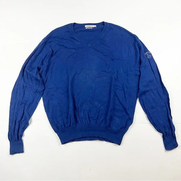 Peter Millar Blue V‎ Neck Sweater Size Large