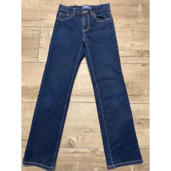 Old‎ Navy Girls Dark Wash Straight Leg Adjustable Waist Jeans - Size 12 Slim
