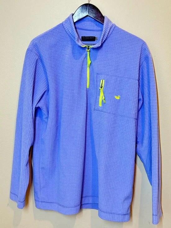 Southern Marsh Fieldtec light blue Half-Zip Pullover with Neon Accents, Medium