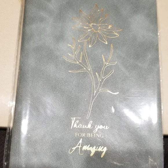 'Thank You For Being Amazing' Gray and Gold Floral Journal