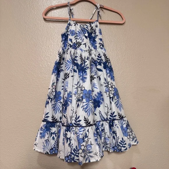 Floral Blue and White Girls Sundress
