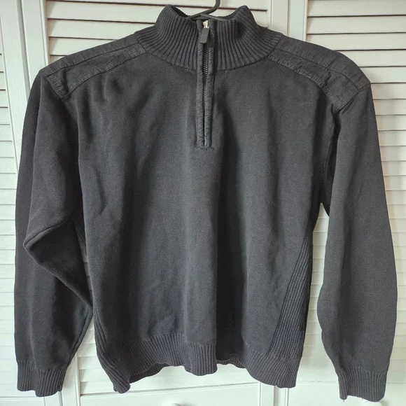 Men's Oscar de la Renta Black Zip Up Sweater L