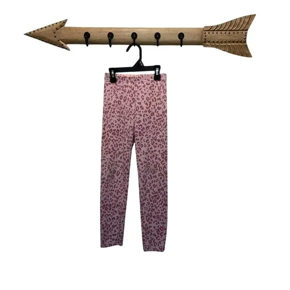 Old Navy | Pink Leopard Animal Print Legging Girls Size M (8)