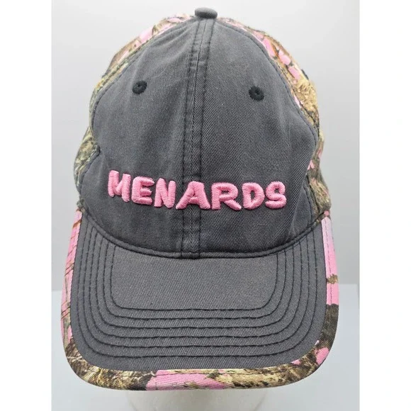 Menards Pink Camo Hat Cap Women's Logo Strapback‎ Camouflage