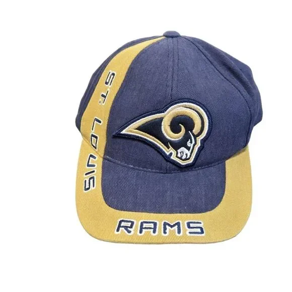 St Louis Rams Logo‎ Athletic Adjustable Strapback Hat NFL Football Vintage 90s