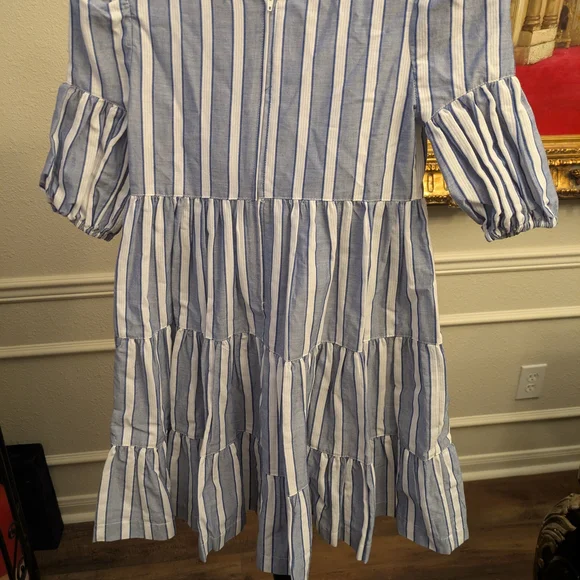 Bonnie Jean Navy and White Striped Dress Girls ‎ Sz 10 NWOT