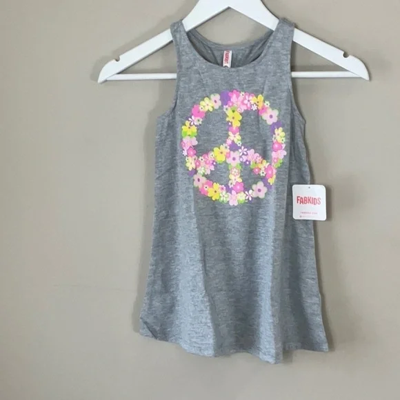 Fabkids knot back drapes tank dress flower peace