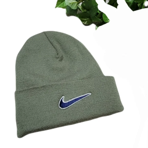 Nike Olive Green Logo Beanie Hat‎ One-Size