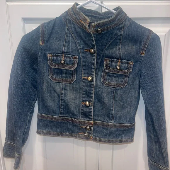 Old Navy Girls Jean Jacket‎ Silver Buttons sz M