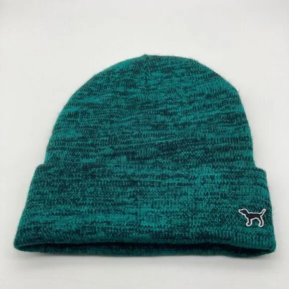 Pink Victoria Secret Women’s Green Beanie One Size Like New