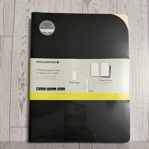 Moleskine Smart Cahier Journals 2 XL Black‎ Notebook Digital Notes Plain 7.5x10