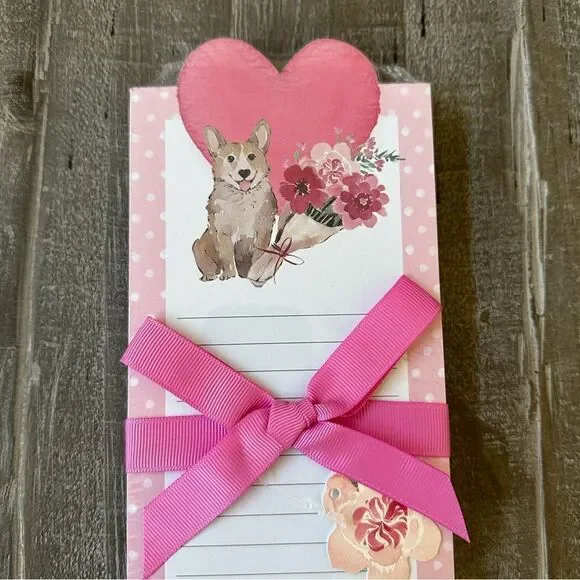 Valentine Corgi Dog Hearts Notepad
