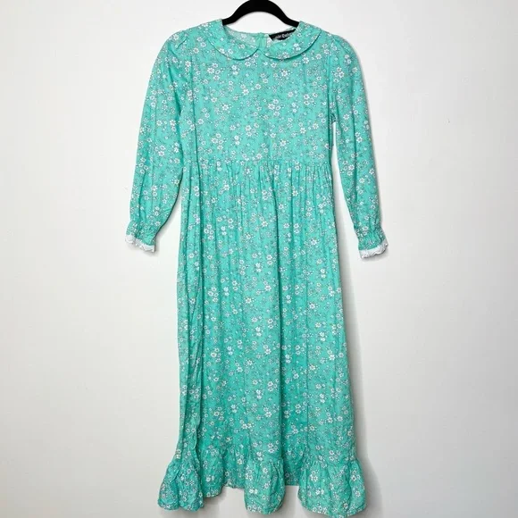 Scarlett Darkness Floral Dress Prairie Cottagecore Girls Dress Size 12 Y Long