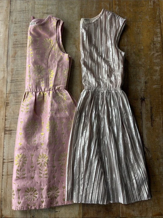 Crewcuts Girls' Pink & Metallic Gold  Party Dresses size 12/14
