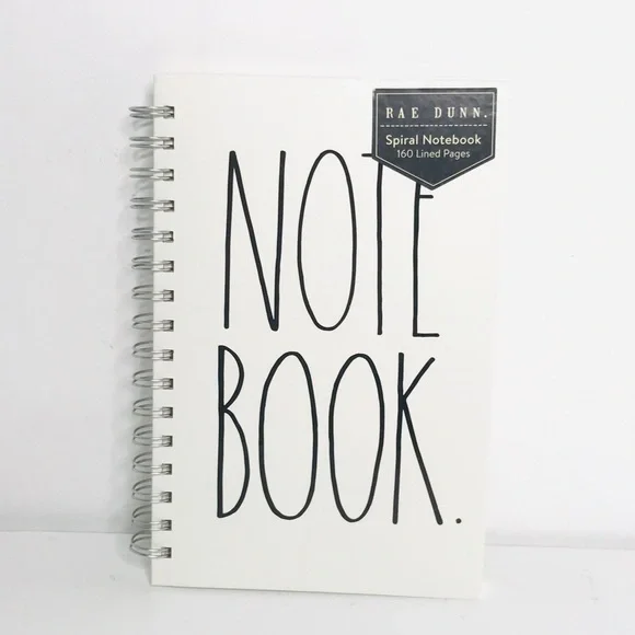 Rae Dunn Spiral Lined Notebook 160 pages
