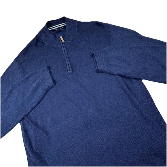 Mizzen Main Cassidy 1/4 Zip Pullover Men XXL Shirt Blue Performance Golf Stretch