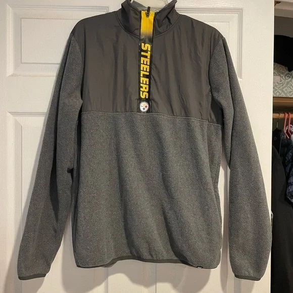 Pittsburgh Steelers quarter zip up fleece sweatshirt Adult size M