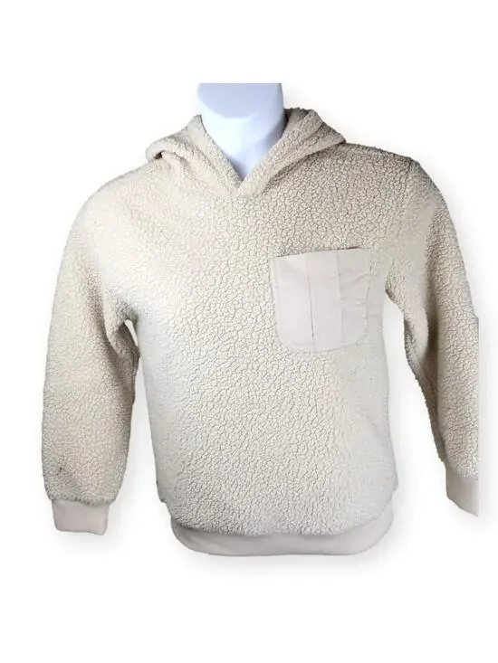 Old Navy Boys Cream Sherpa Fleece Hoodie XL