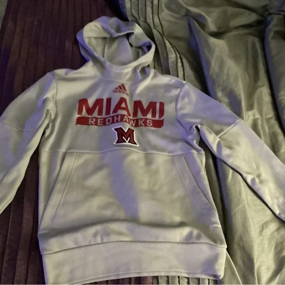 Adidas Gray and Red Sweater with Miami Logo