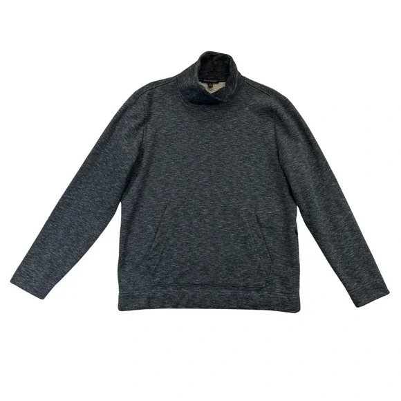 Banana Republic Pullover Mens M Gray Space Dye Funnel Neck‎ Mock Sweatshirt