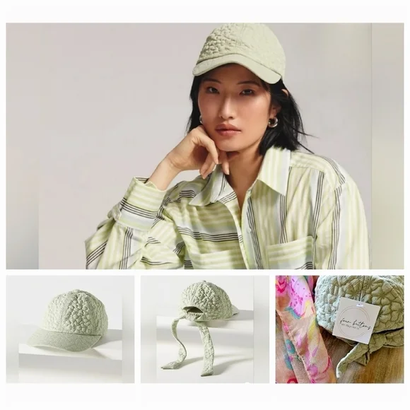 Anthropologie San Diego Hat Co. Embroidered Floral Cap ☘️