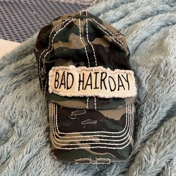 KBETHOS BAD HAIR DAY CAMO BASEBALL HAT