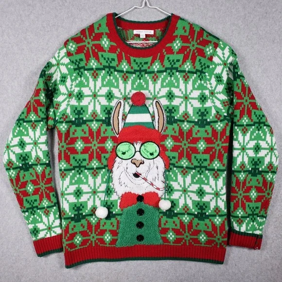 Celebrate Together Ugly Christmas Sweater Llama Fair Isle XL‎ Great Fun