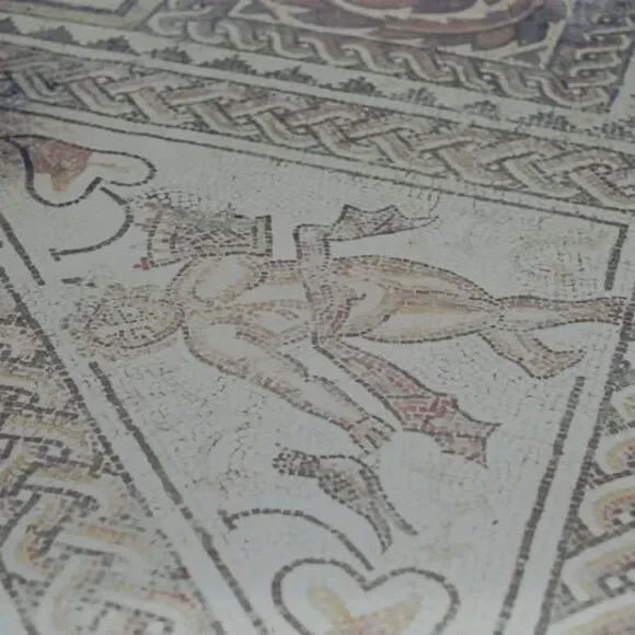 1980s 35mm Slide England Pics, 4th-century Roman mosaic, Chedworth Roman Villa
