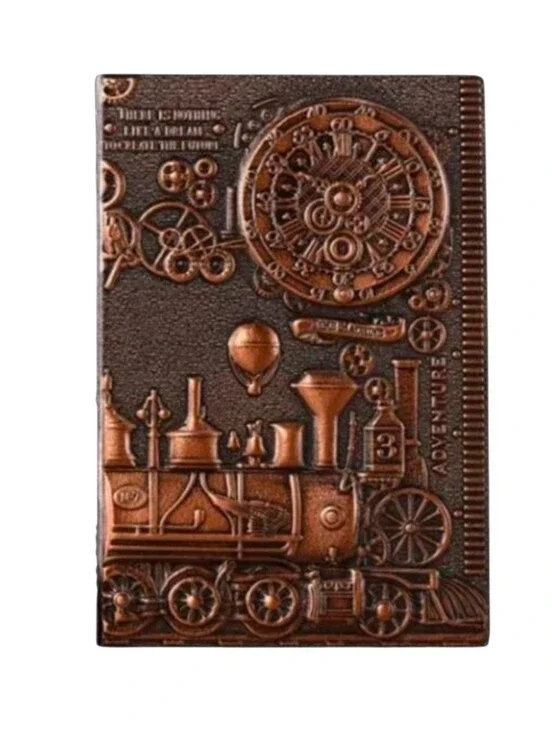 Copper Tone Train 3D Diary Notebook