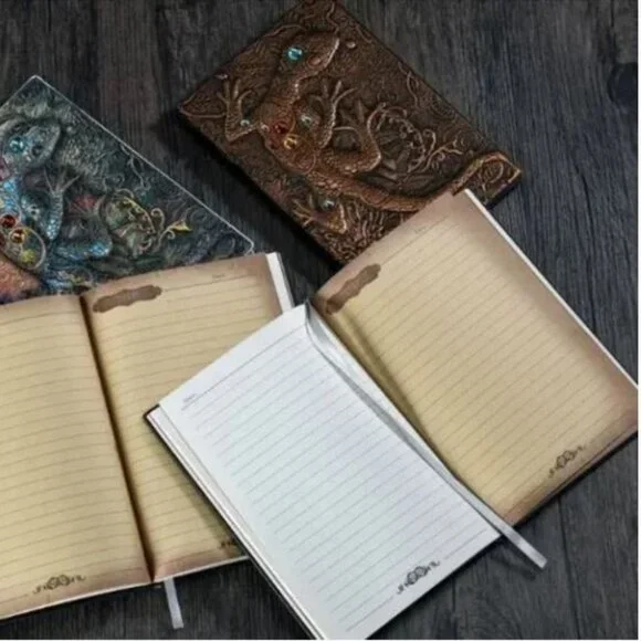 Bronze Gecko Lizard 3D Jeweled Diary Notebook