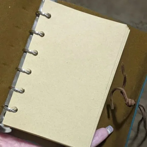 Turquoise Vintage Embossed Leaf Journal Notebook Kraft Paper Book