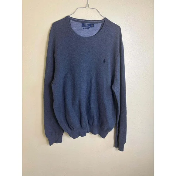 Polo Ralph Lauren‎ Sweater Adult Size XL Grey Pullover Pima Cotton Mens