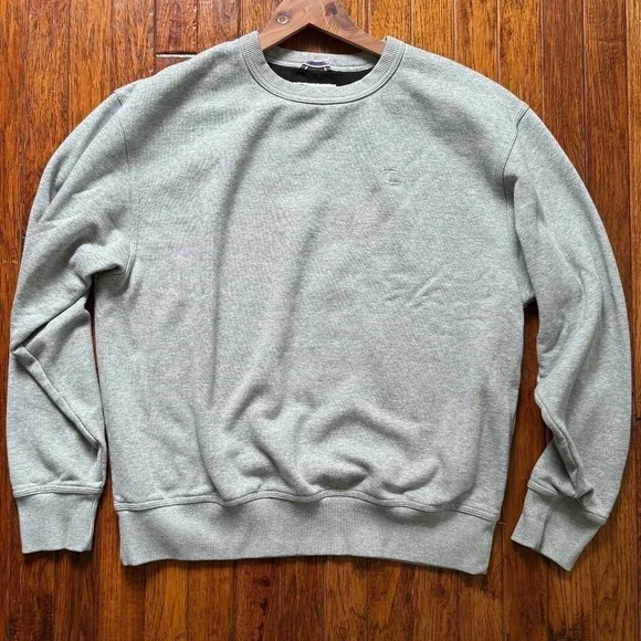Champion Men's Crewneck, Powerblend Fleece Sweatshirt, Oxford Gray, Large