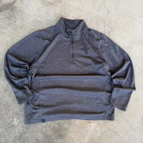 OGIO Pegasus Mens Quarter Zip Pullover Heathered Grey Golf Sweater Large