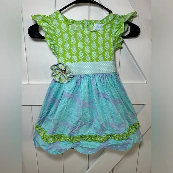 SERENDIPITY BY‎ SHRIMP AND GRITS DRESS KIDS BOW RIBBON BELT WAIST SIZE S (4T-5T)